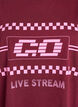 Oversize-Shirt mit sportlichem Print, Dunkles Bordeaux, Packshot image number 2