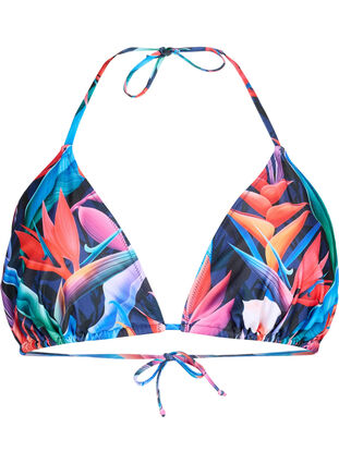 Triangel-Bikini-BH mit Muster, Bright Leaf, Packshot image number 0