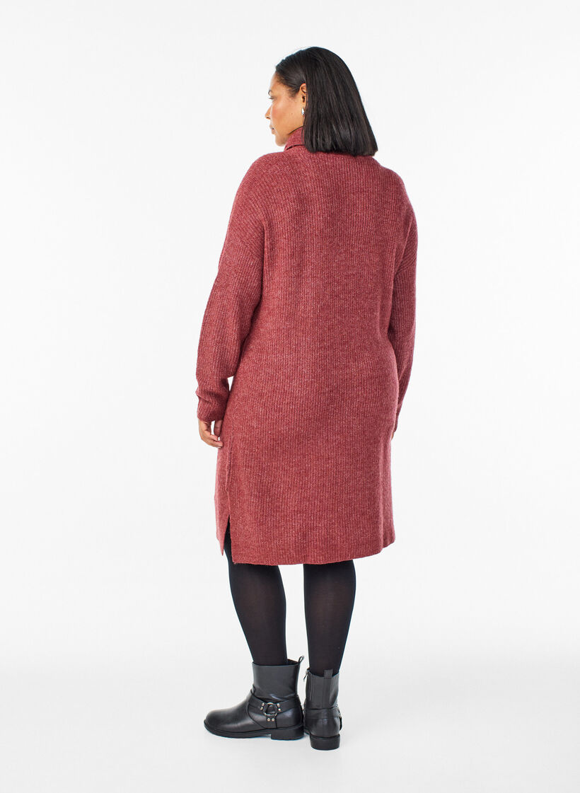 Strickkleid mit Rollkragen, Rot, Model image number 1