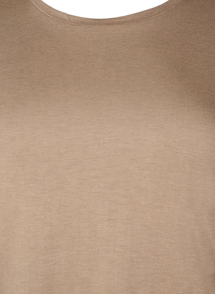 Lang&auml;rmelige Bluse aus Wolle und Viskose, Braun, Packshot image number 2