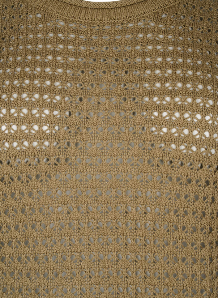  Strickpullover mit Lochmuster, Dusky Green, Packshot image number 2