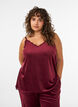 Top aus Velours mit Spitzen, Rot, Model image number 0