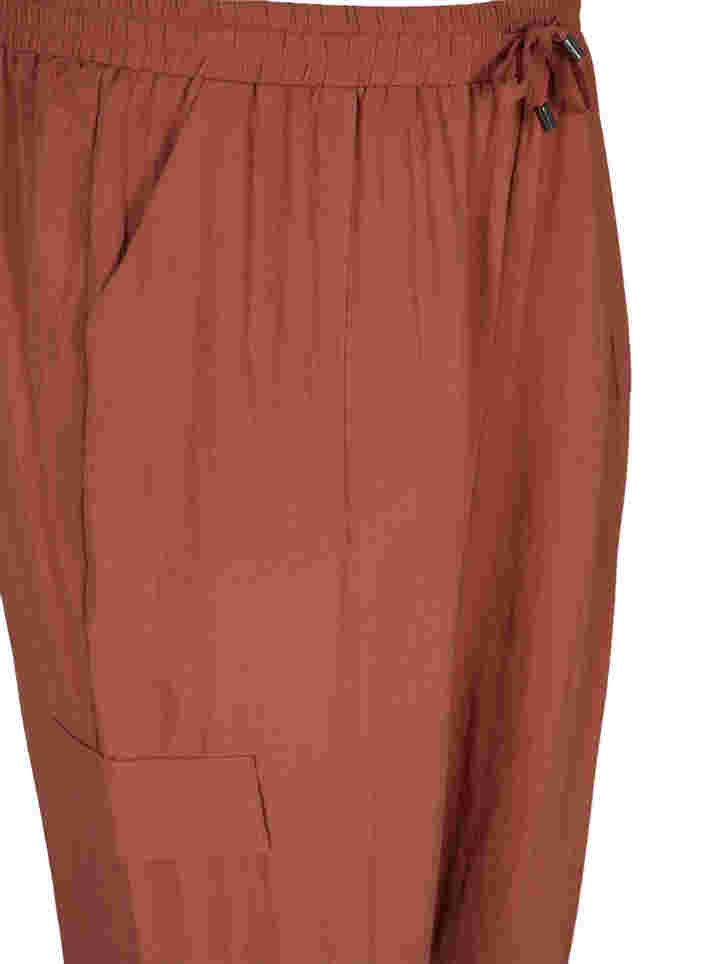 Lockere Viskosehose mit großen Taschen, Copper Brown, Packshot image number 2