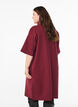Kurzes Sweatshirtkleid mit hohem Kragen und Reißverschluss, Dunkles Bordeaux, Model image number 2