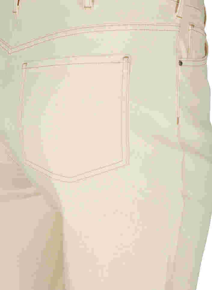 Denim Shorts mit Fransensaum, Light Yellow, Packshot image number 3