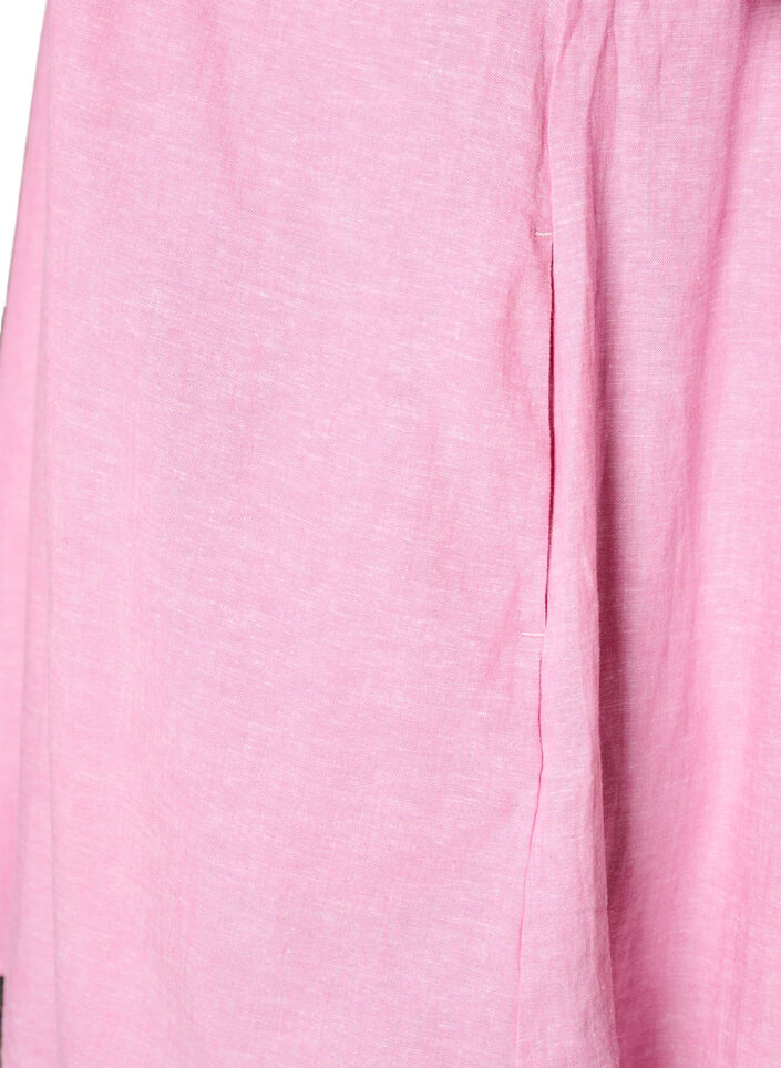 Tunika aus Leinen und Viskose mit A-Linie, Pink, Packshot image number 3