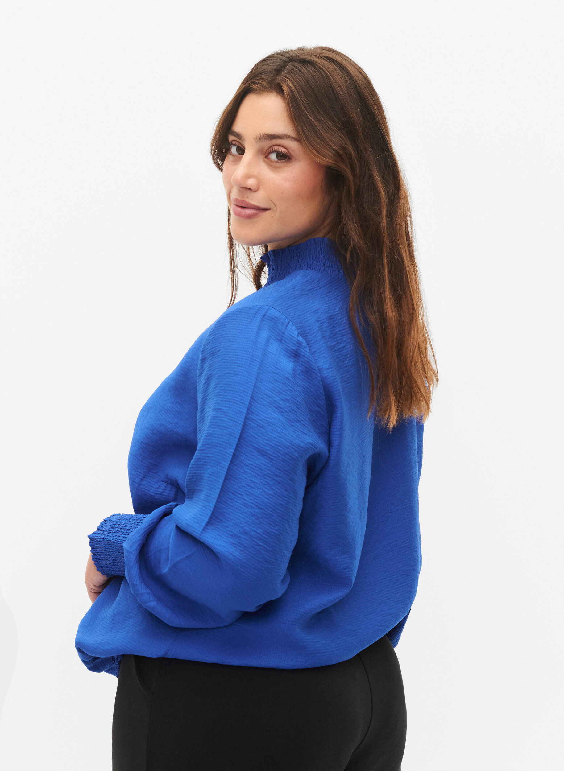 Zizzi Viskose Bluse mit Sch&uuml;rze, Surf the web, Model image number 1