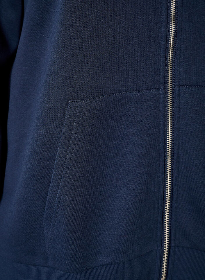 Kapuzensweatshirt mit Rei&szlig;verschluss und Taschen, Blau, Packshot image number 3