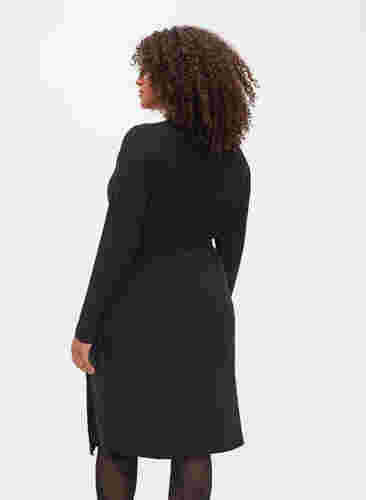 Langarm Wickelkleid aus Viskose, Black, Model image number 1