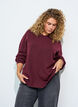Strickbluse mit Wellenkante, Rot, Model image number 0