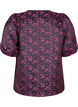 Bluse mit kurzen Ärmeln und aufgesticktem Muster, Schwarz, Packshot image number 1