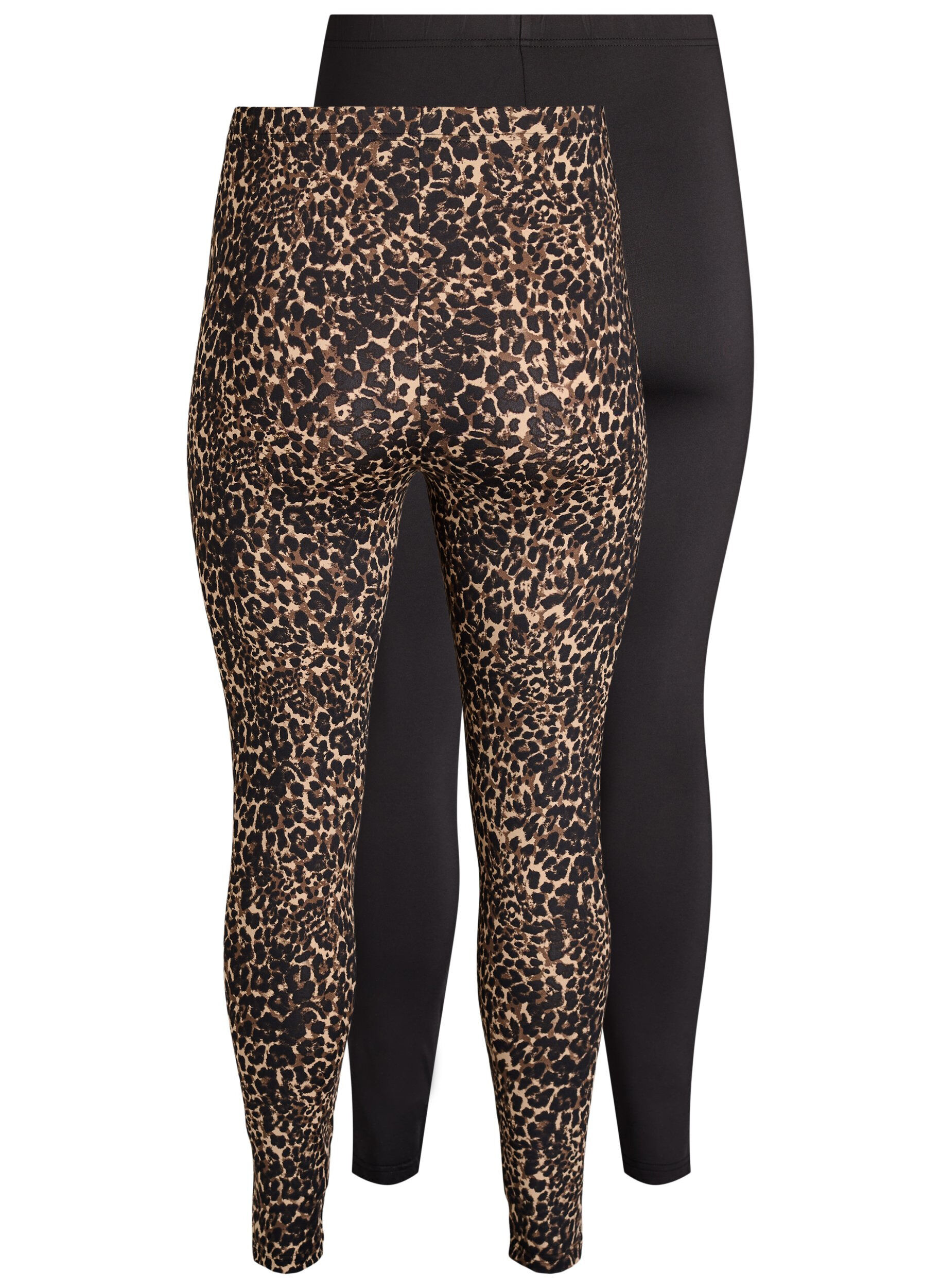 Zizzi 2er-Pack lange Leggings mit normaler Taille, Schwarz, Packshot image number 1