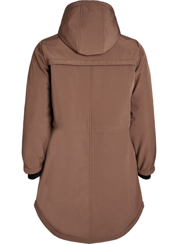 Wasserabweisende Softshell-Jacke mit Steppfutter, Braun, Packshot image number 1