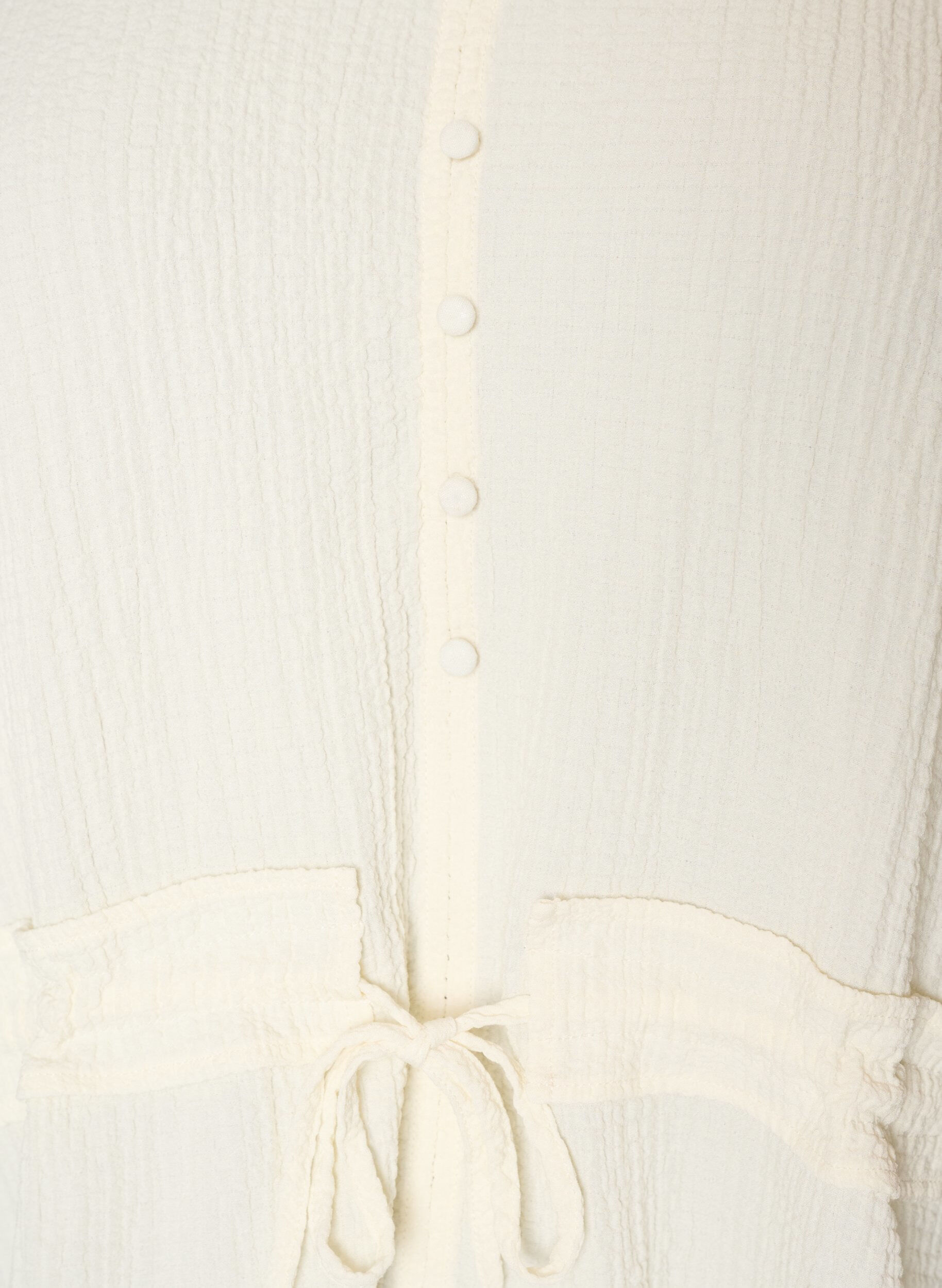 ZizziBluse mit Struktur und Taillenbindung, Vanille, Packshot image number 2