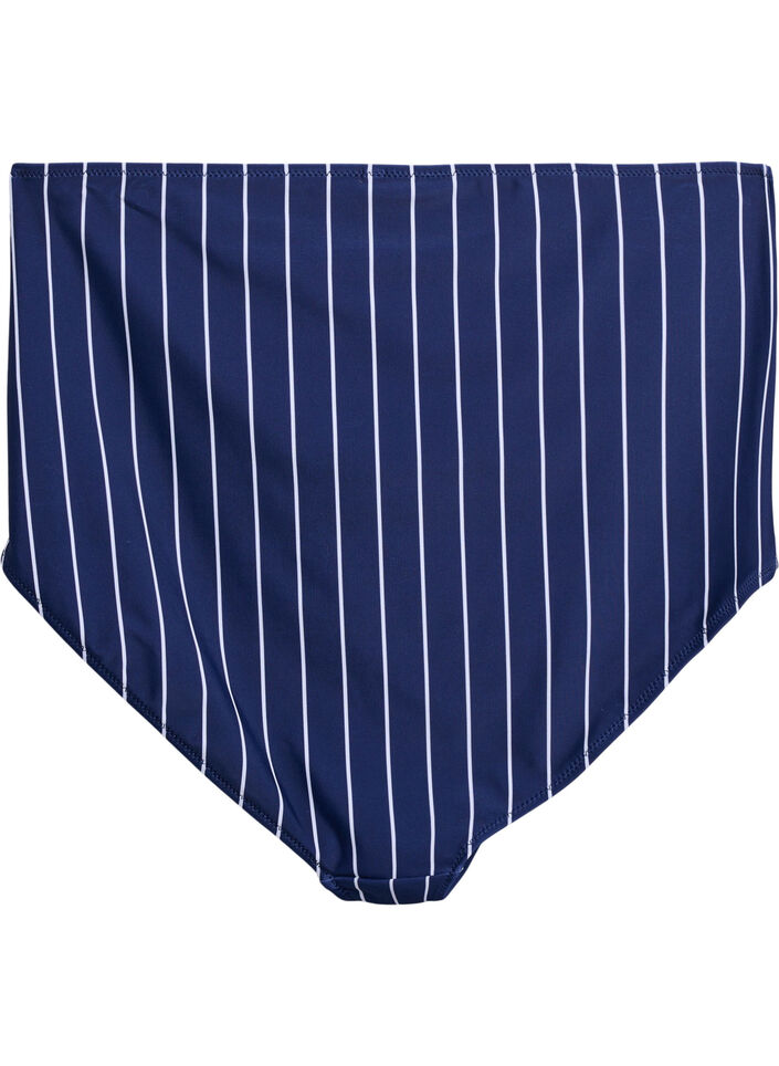 Bikini-Slip mit Print und hoher Taille, Blau, Packshot image number 1