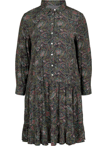 Hemdkleid aus Viskose mit Paisley-Print