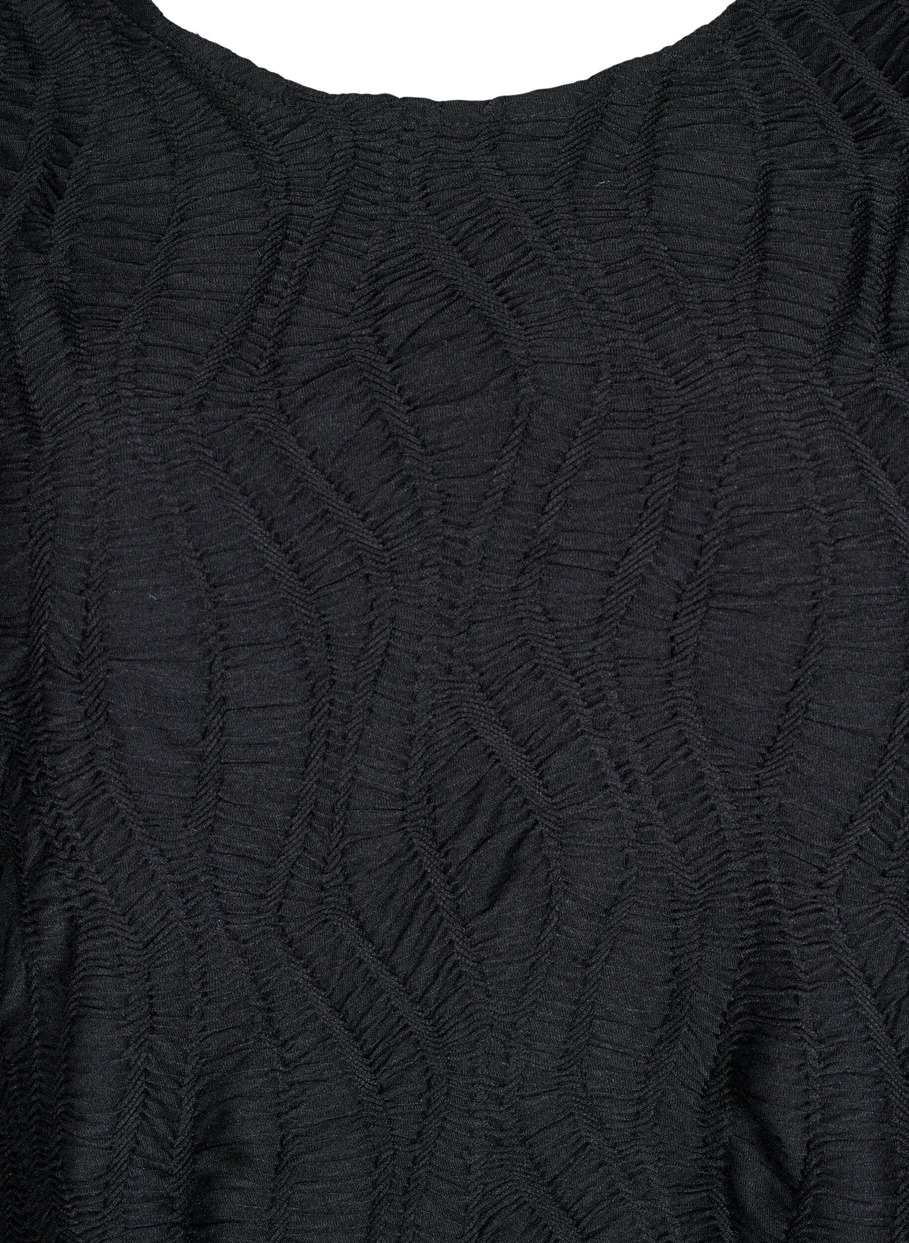 ZizziBluse mit Struktur und 3/4-&Auml;rmeln, Schwarz, Packshot image number 2