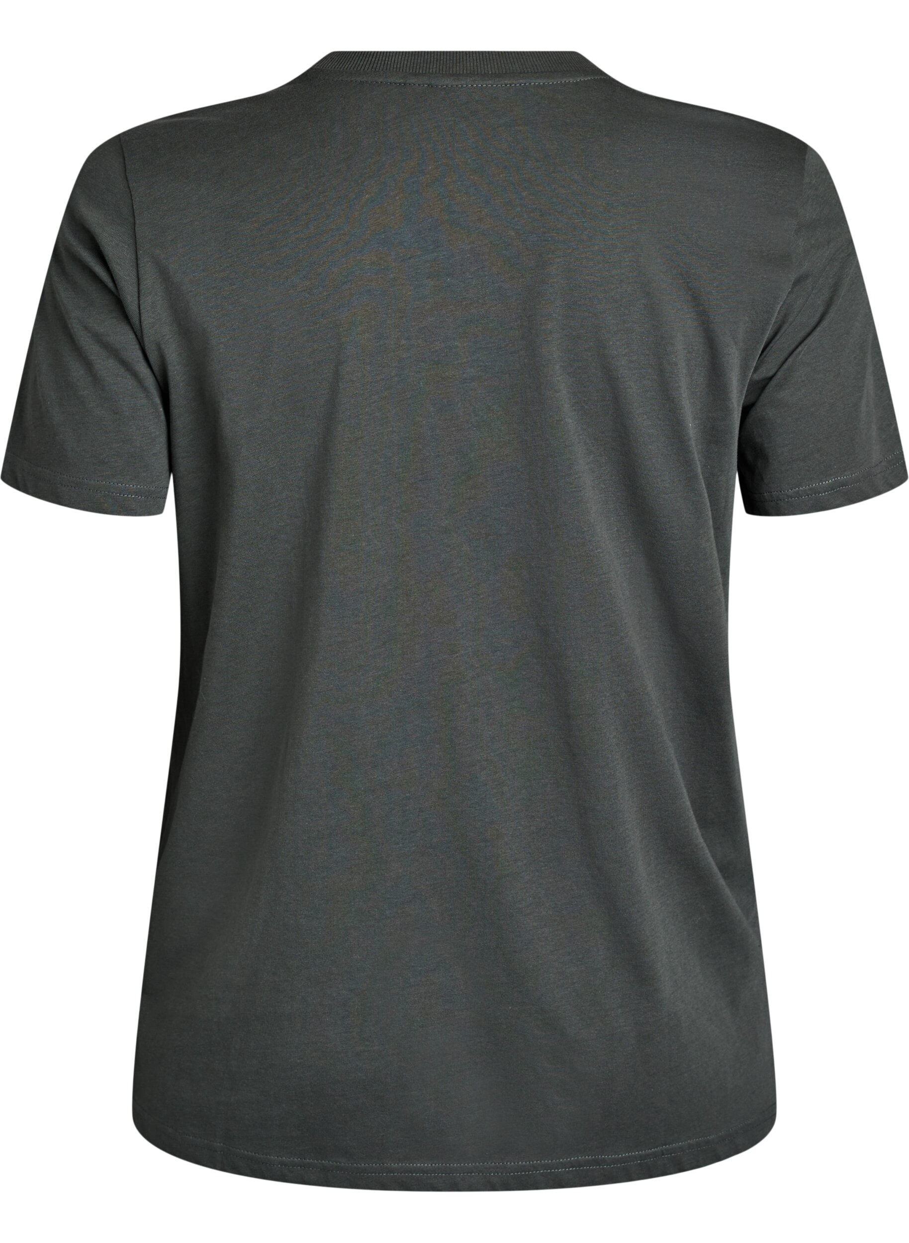 Zizzi Basic T-Shirt aus Baumwolle mit Rundhalsausschnitt, Gr&uuml;n, Packshot image number 1