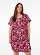 Kurz&auml;rmliges Baumwollkleid mit Aufdruck, Dunkles Bordeaux, Model image number 0