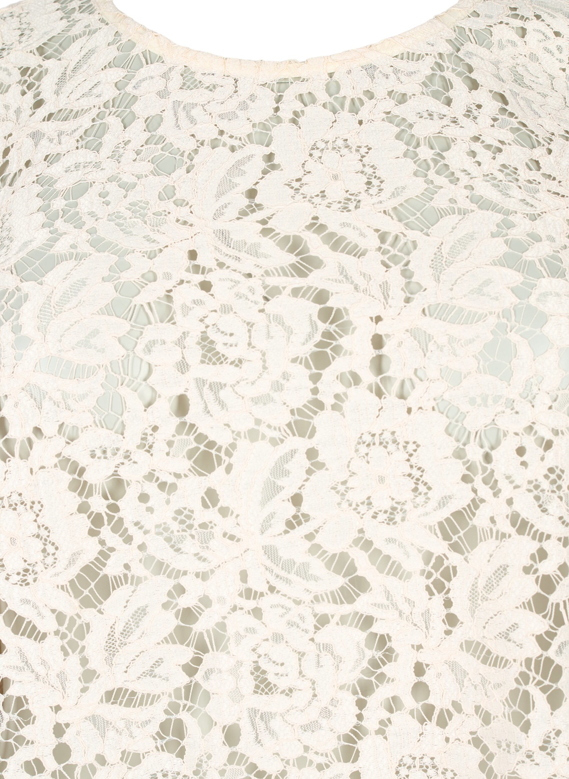 Zizzi FLASH &ndash; Lang&auml;rmelige Spitzenbluse, Birch, Packshot image number 2