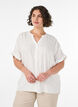 Bluse aus Viskose mit kurzen &Auml;rmeln und Raffdetails, Vanille, Model image number 0