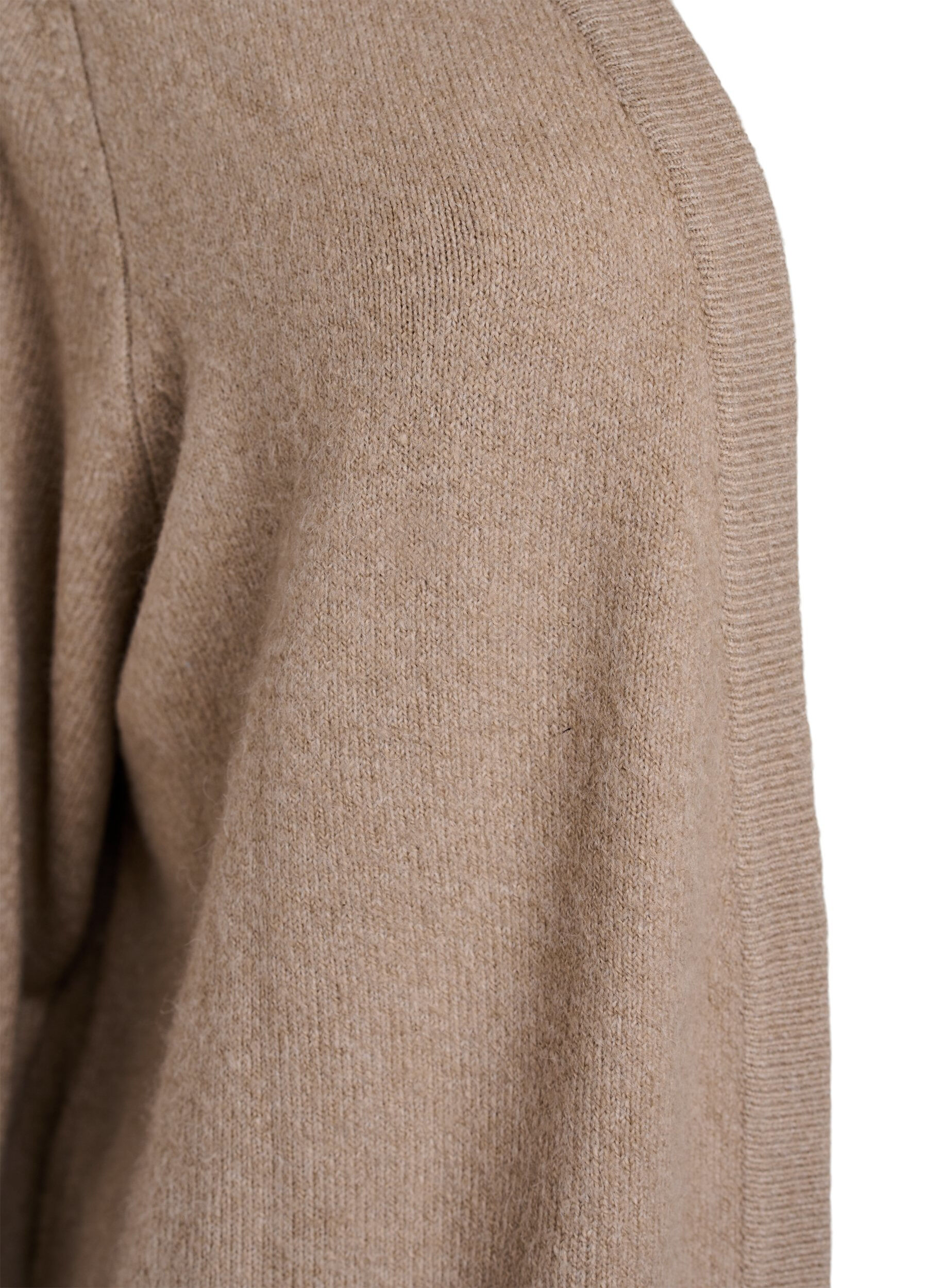 ZizziStrickjacke mit Rippenstrick und Taschen, Beige, Packshot image number 2