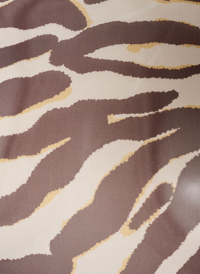 Bluse aus Mesh mit Print, Braun, Packshot image number 2