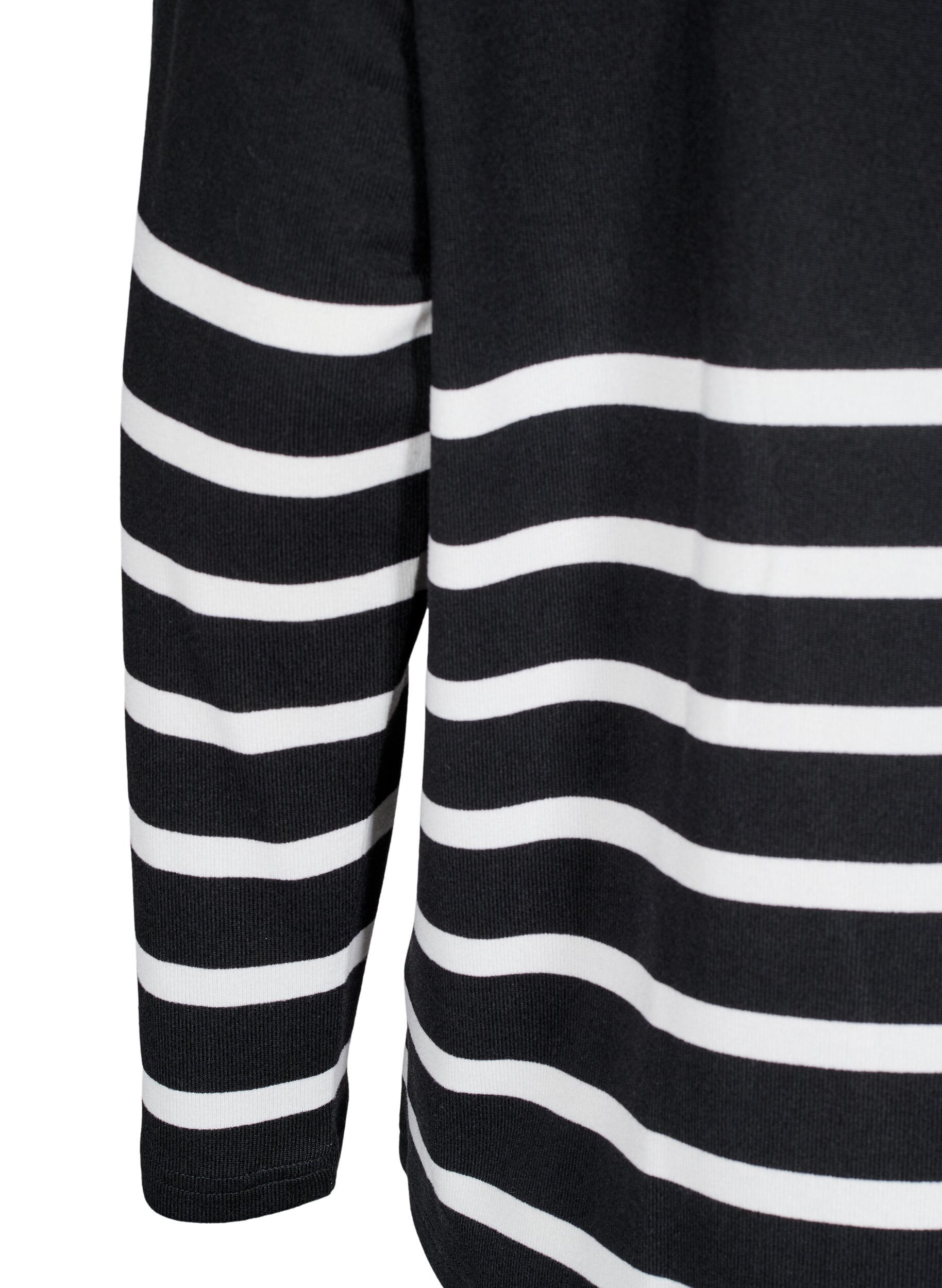 Zizzi Bluse mit Stehkragen und langen &Auml;rmeln, Schwarz, Packshot image number 3