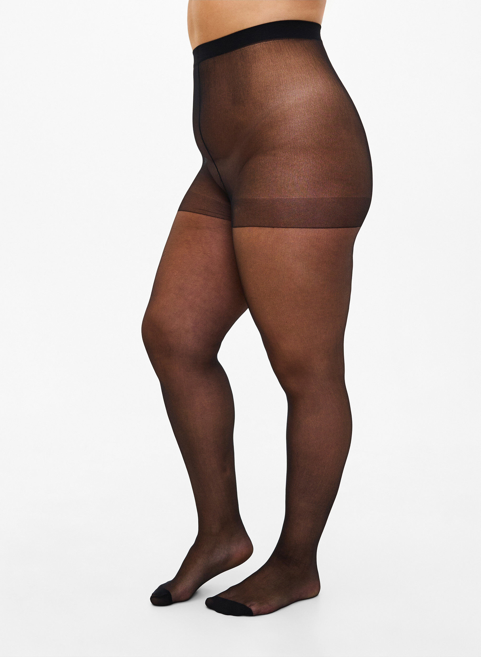 Zizzi 2-pack Strumpfhosen in 20 DEN, Schwarz, Model image number 0