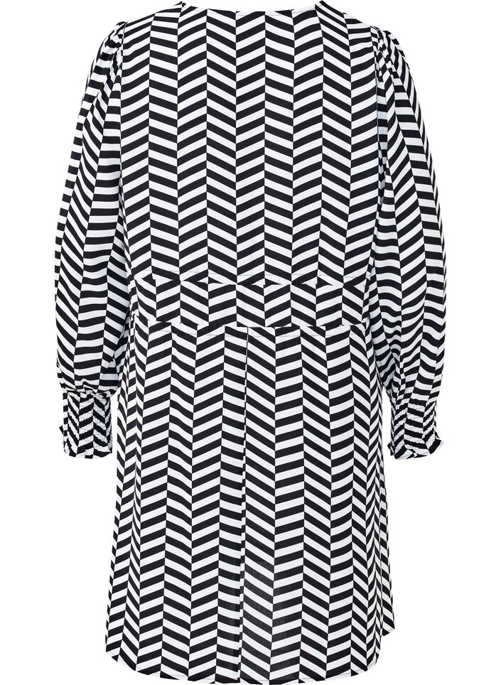 Kleid mit Bindegürtel in der Taille, Schwarz, Packshot image number 1