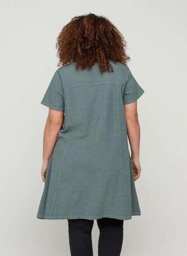 Kurzarm Kleid aus Baumwolle, Balsam Green, Model image number 1