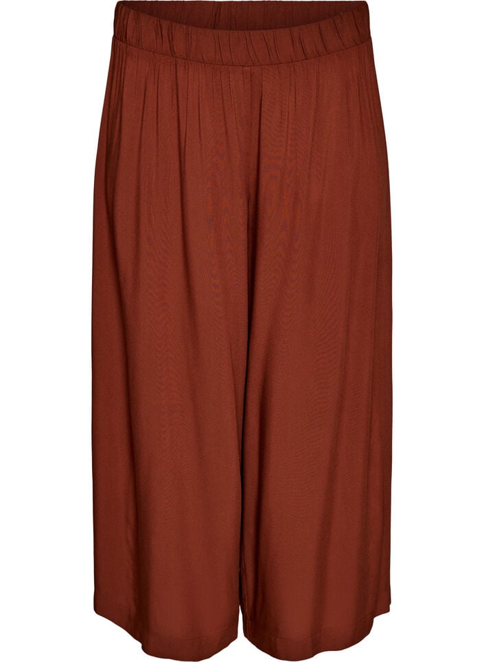 Culottes aus Viskose mit hoher Taille und weiten Beinen, Rot, Packshot image number 0
