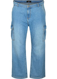 Locker sitzende Jeans mit Cargo-Taschen, Light blue, Packshot