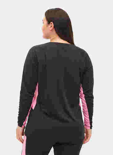 Skiunterhemd mit Kontraststreifen, Black w. Sea Pink, Model image number 1