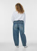 Barrel Fit Jeans mit Used-Waschung, Blau, Model image number 1