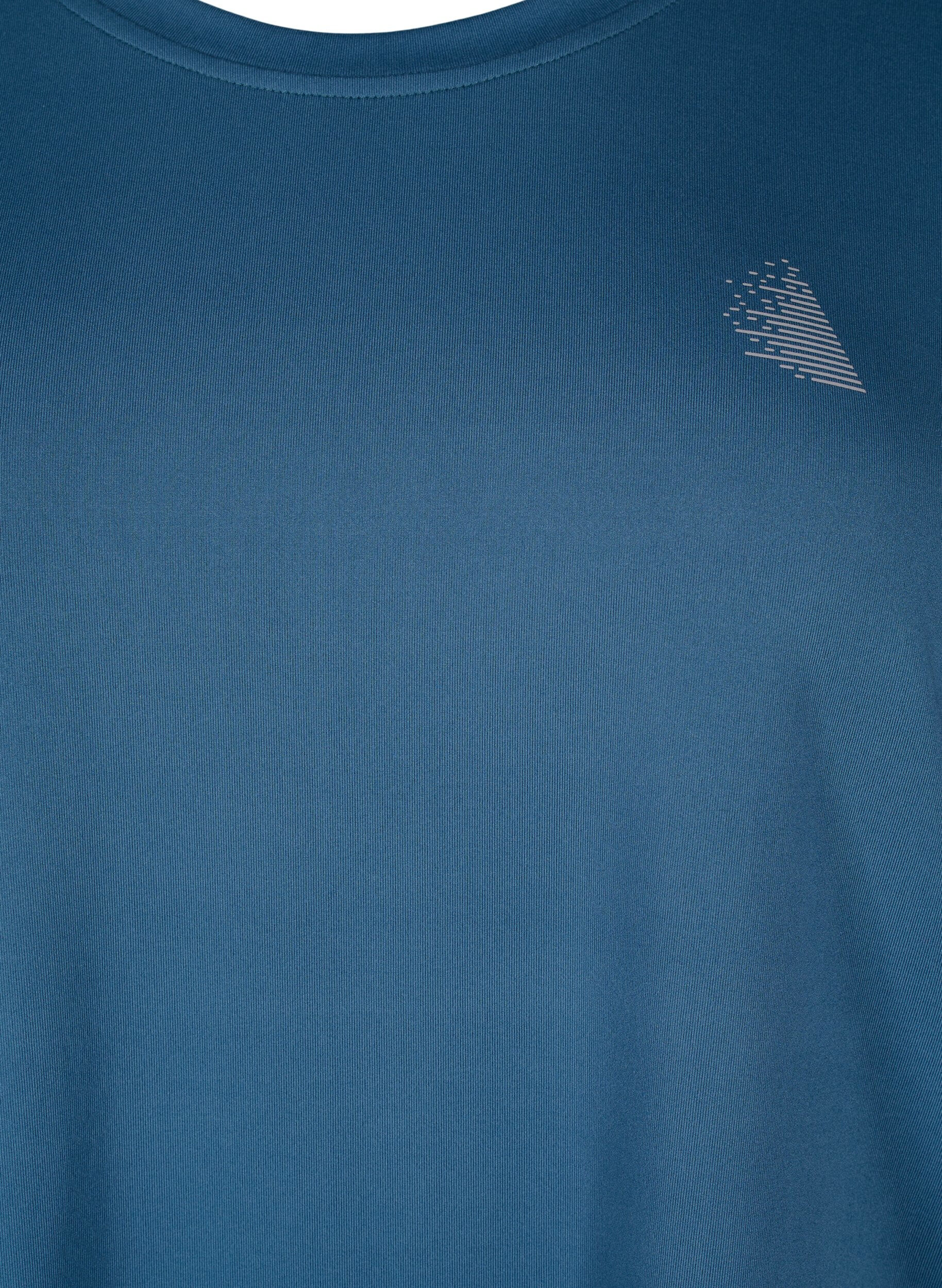 Zizzi Trainingsbluse mit 3/4 &Auml;rmeln, Petrol, Packshot image number 2