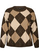 Stricktop mit Argyle-Muster und Strasssteinen, Braun, Packshot image number 0