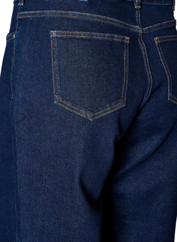 Myra Jeans mit hoher Taille und weiter Passform, Blau, Packshot image number 3