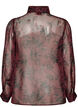 Transparente Hemdbluse mit Blumenmuster und Bindedetail, Dunkles Bordeaux, Packshot image number 1
