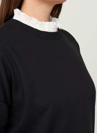Pullover mit angenähtem Hemd, Black, Model image number 2