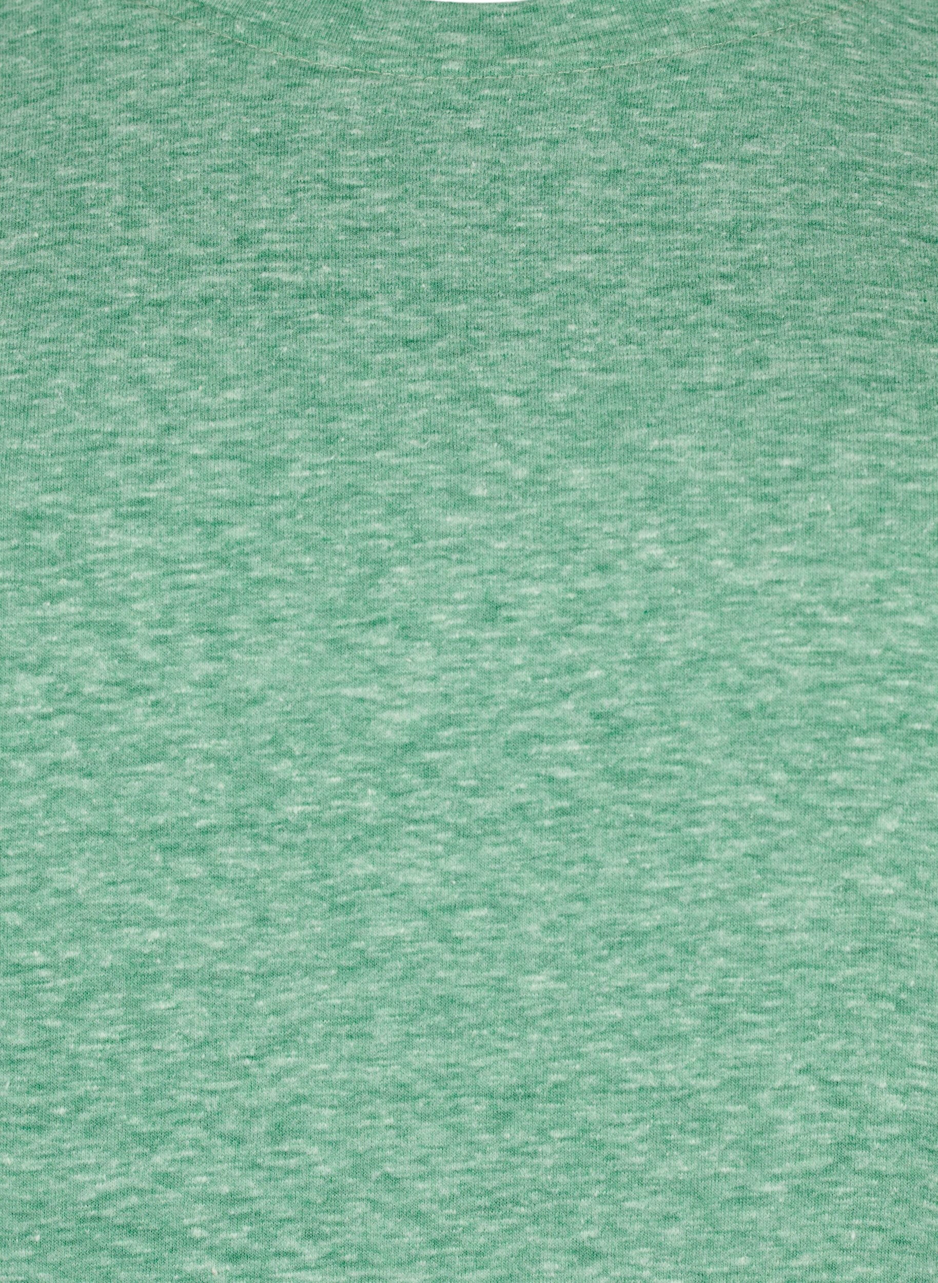 Zizzi Melange T-Shirt mit kurzen &Auml;rmeln, Gr&uuml;n, Packshot image number 2