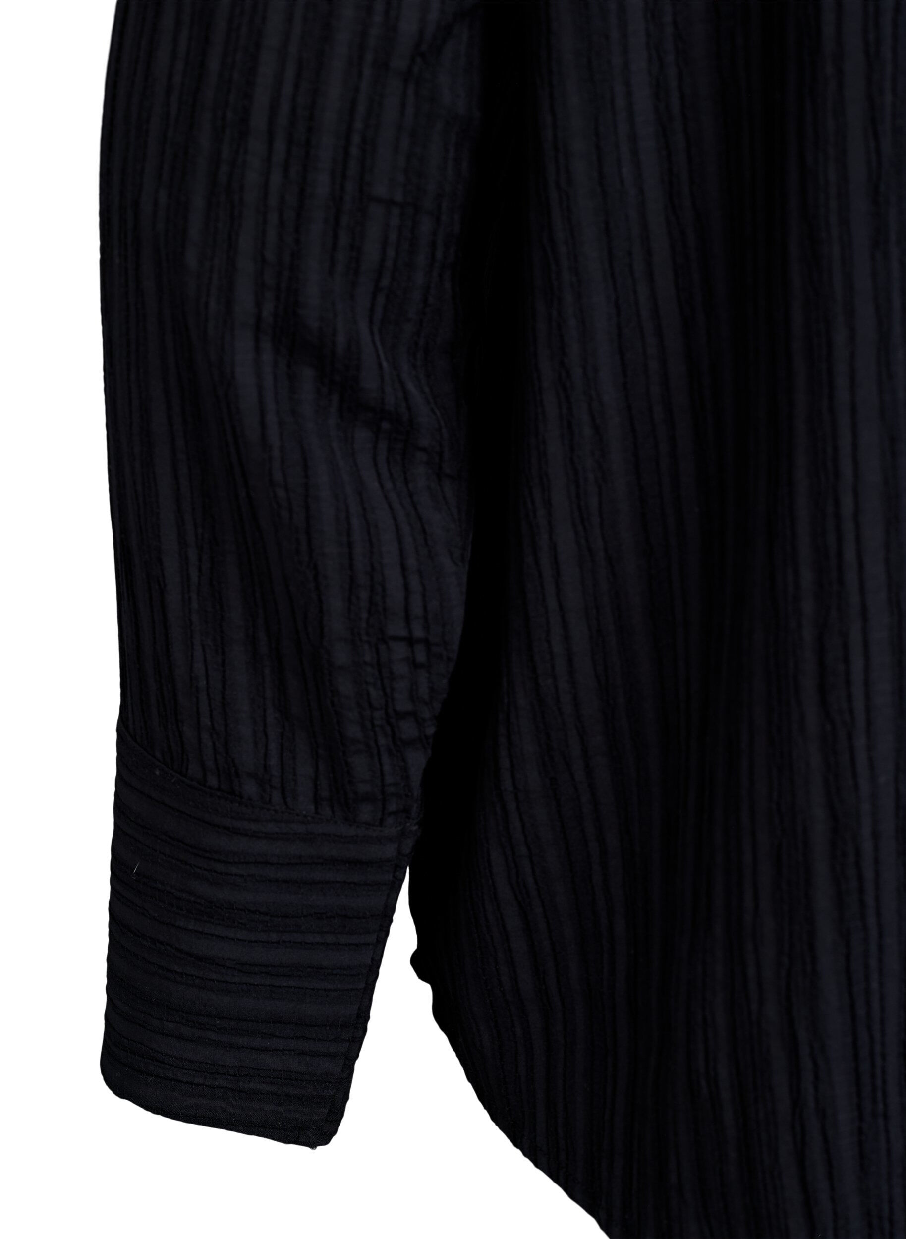 Zizzi FLASH - Bluse mit Textur, Schwarz, Packshot image number 3