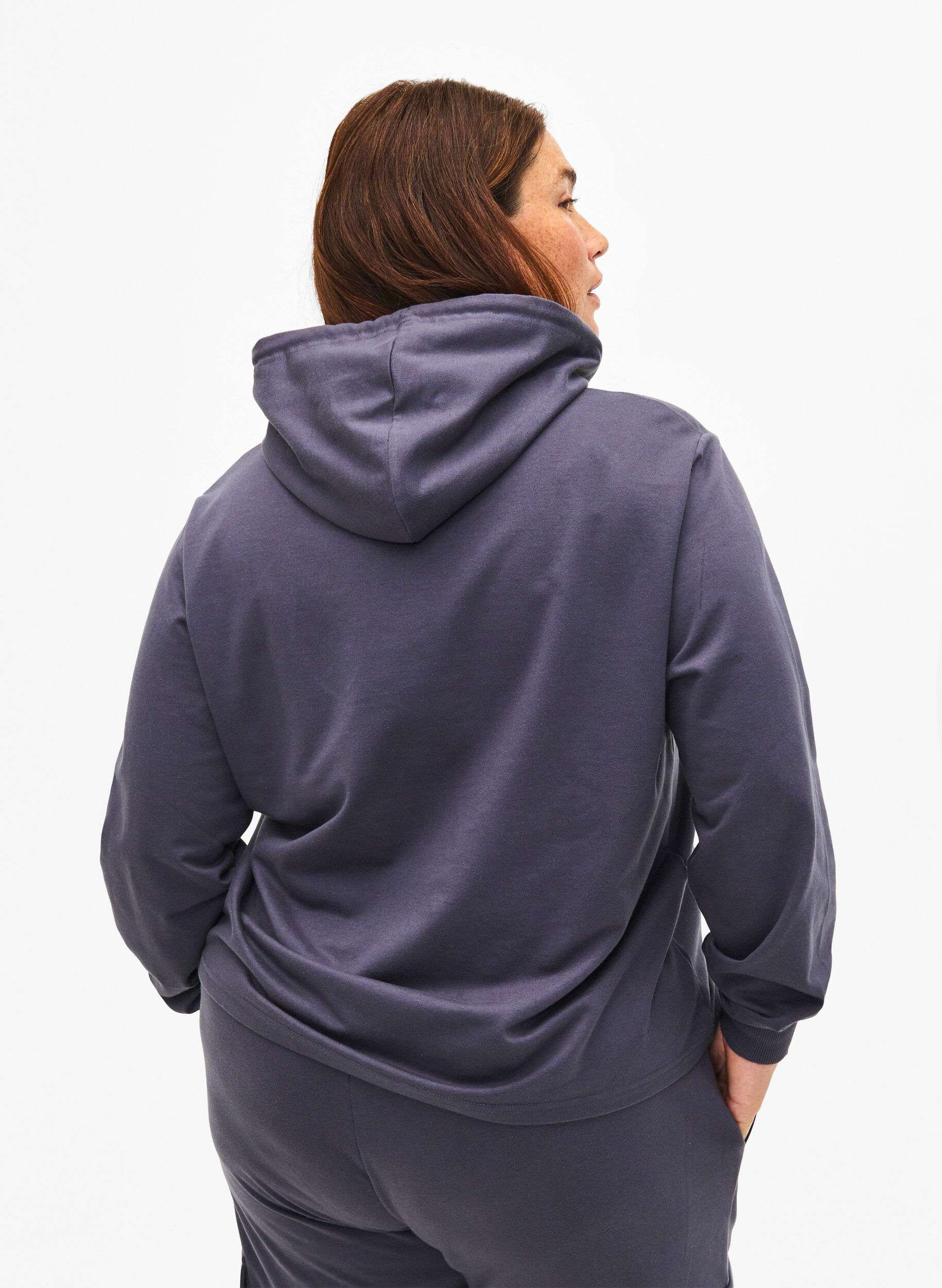 Zizzi Sweatshirt-Hoodie, Ombre Blue, Model image number 1