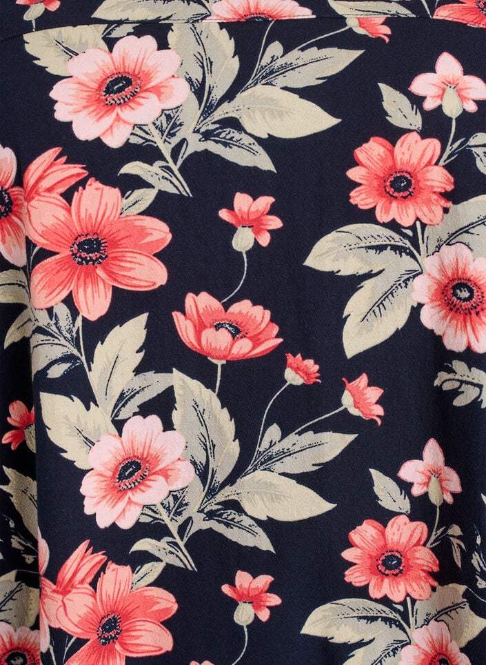 Kurz&auml;rmliges Baumwollkleid mit Print, Blau, Packshot image number 2