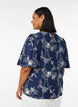 Kurz&auml;rmelige Bluse mit Stickmuster, Blau, Model image number 2