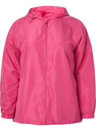 Kurze Jacke mit Kapuze und verstellbarer Saum, Hot Pink, Packshot