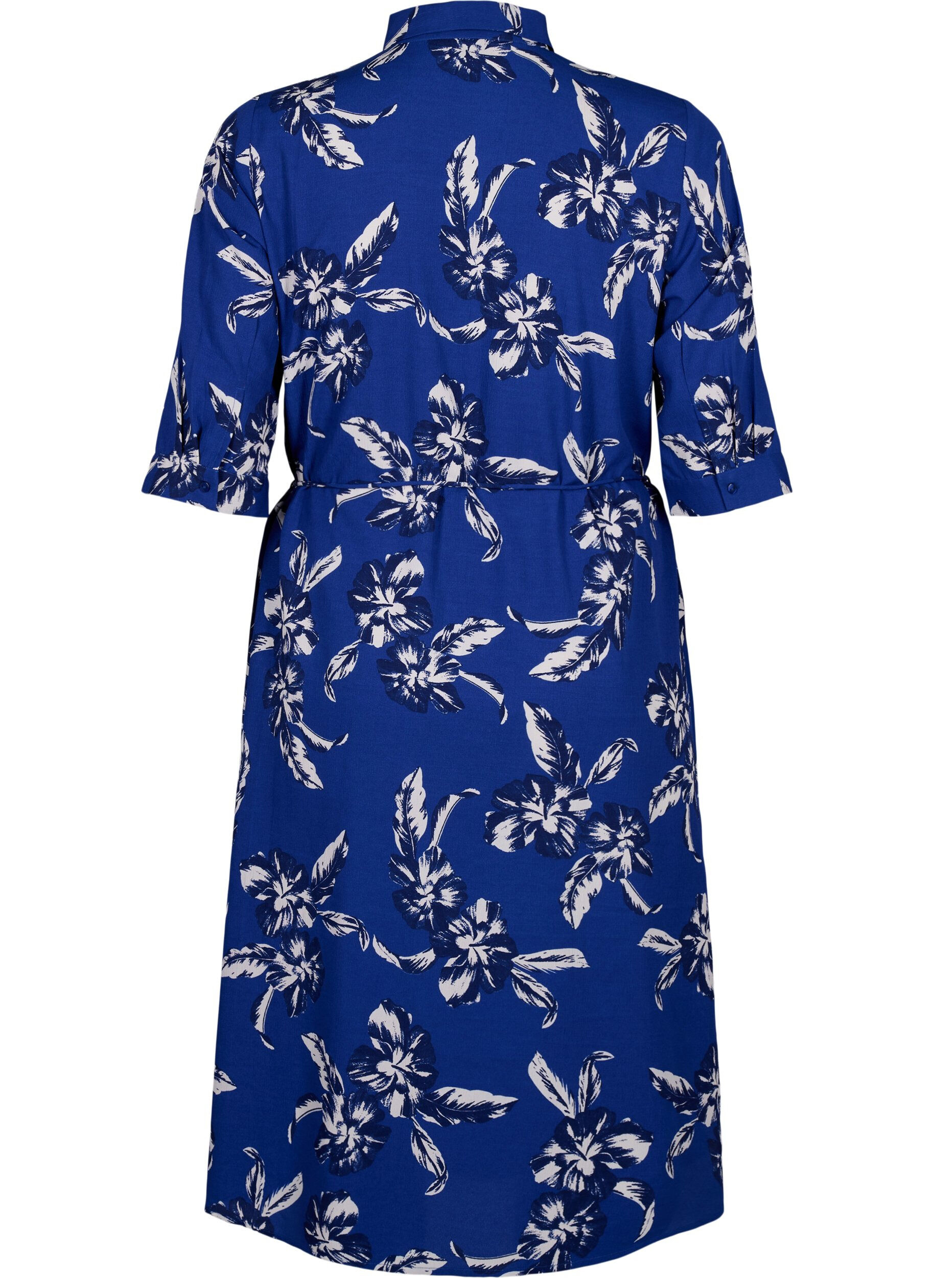 Zizzi FLASH &ndash; Hemdkleid mit Blumenmuster, Navy Blazer Flower, Packshot image number 1