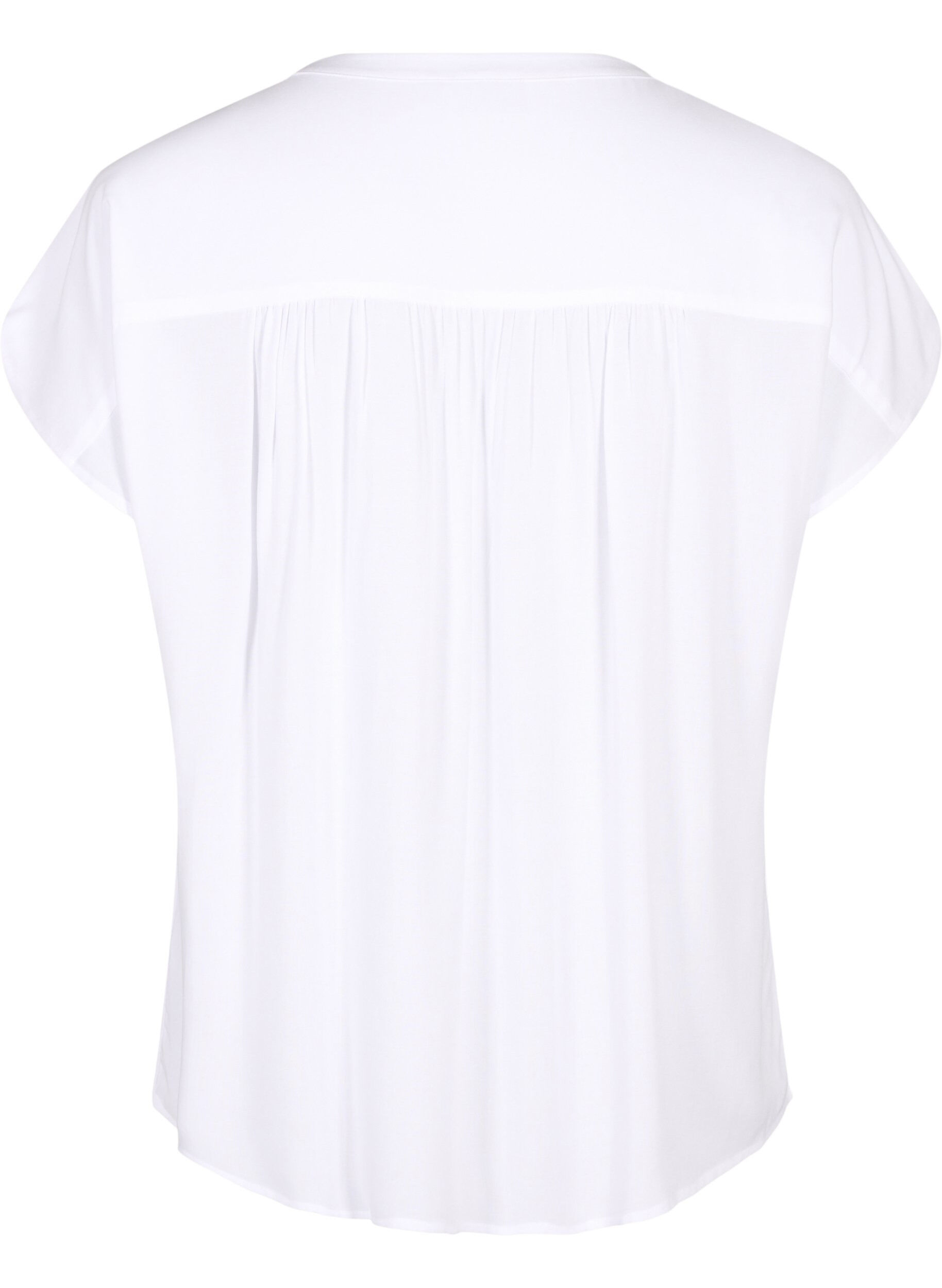 Zizzi  Viskosebluse mit Spitzenbesatz, Bright White, Packshot image number 1