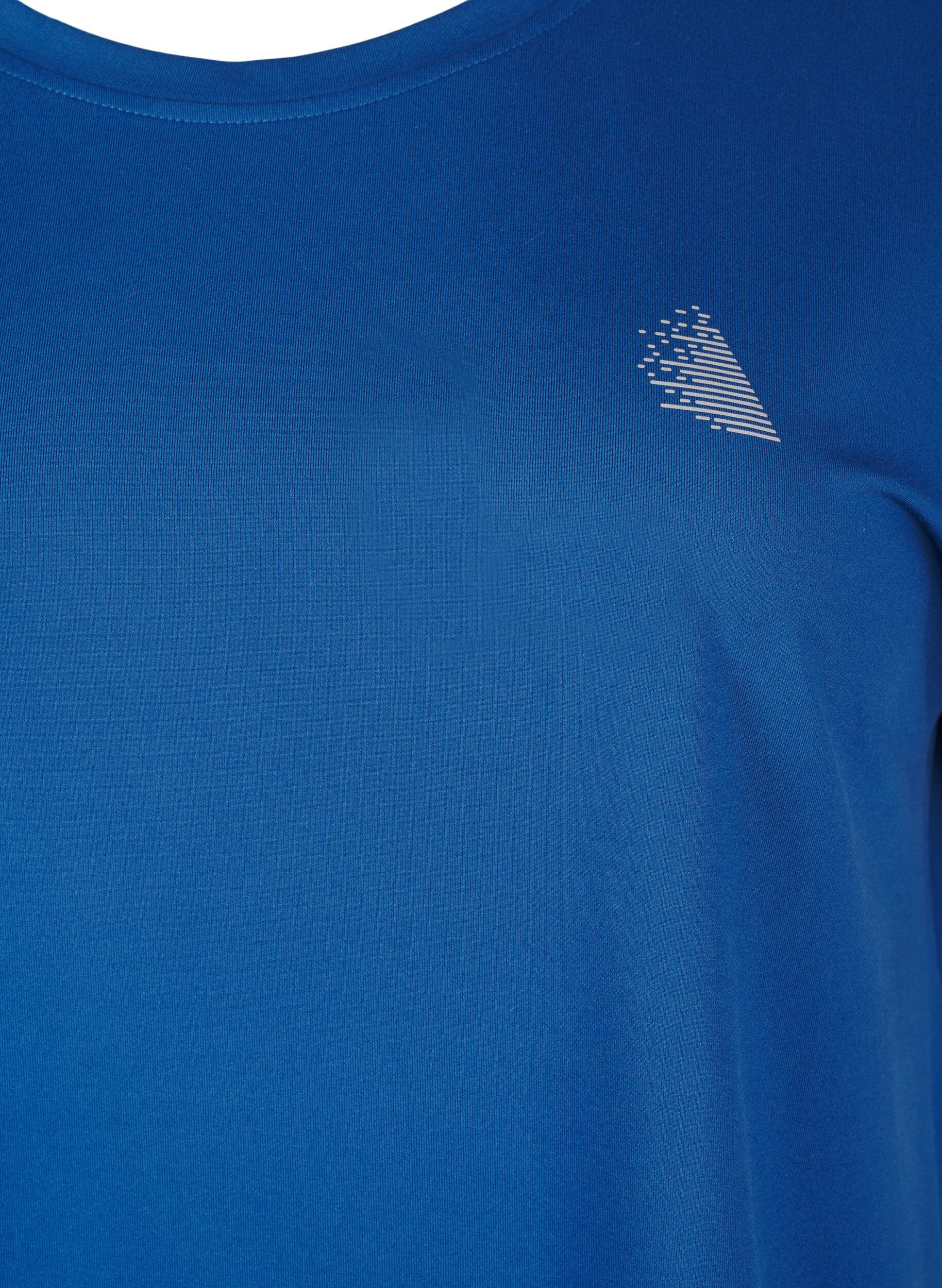 Zizzi Unifarbenes T-Shirt f&uuml;rs Training, Blau, Packshot image number 2