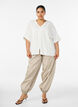 Viskosebluse mit Crochet-Besatz und Kn&ouml;pfen, Vanille, Model image number 1